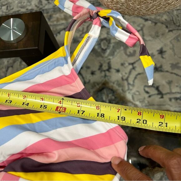 NWT Isabel Maternity 1-Piece Bathing Suit Stripes Pink Multi Shoulder Ties XXL - Picture 9 of 10